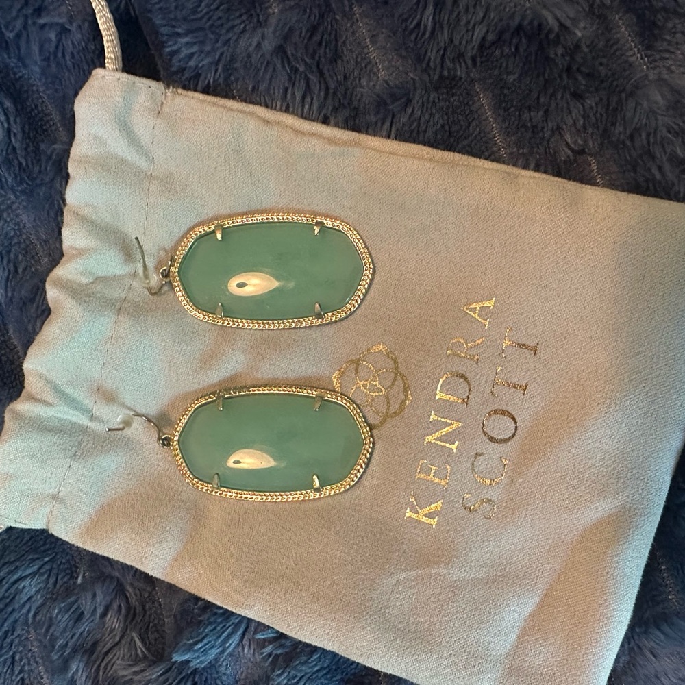 Kendra Scott Green Drop Earrings